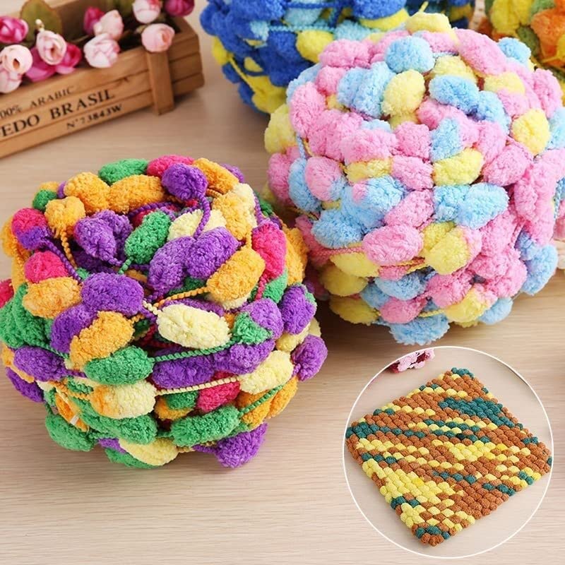 【ri】Acka flower pompon knit CHICWISH Women's Yellow Stitch Flower Pom-Pom Knit Cardigan at